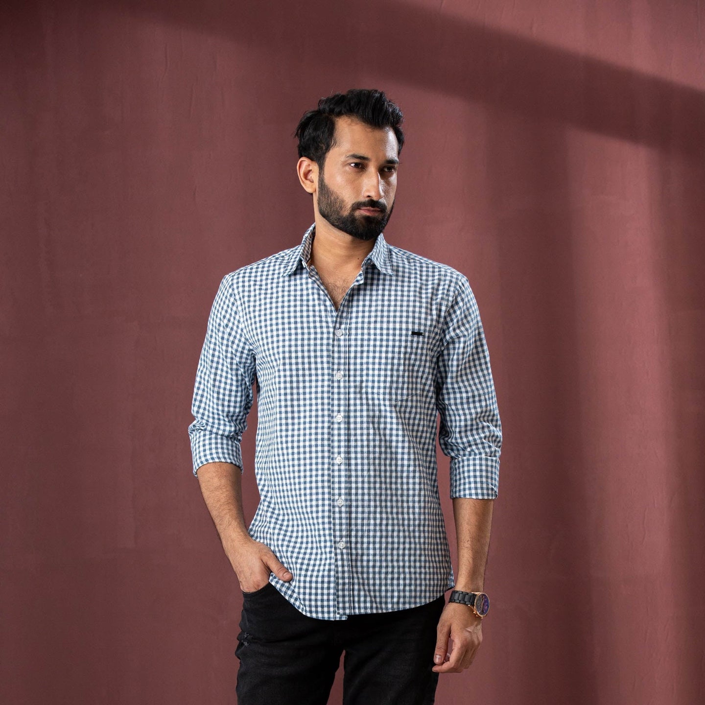 Men’s Olive Check Shirt