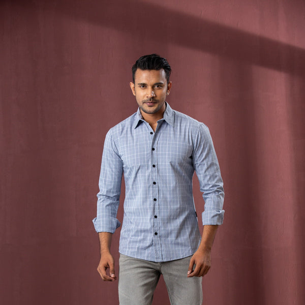 Men’s Gray Check Shirt