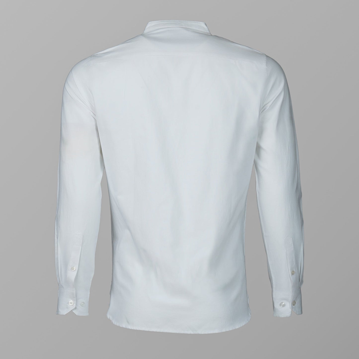 Mens White Band Collar Shirt