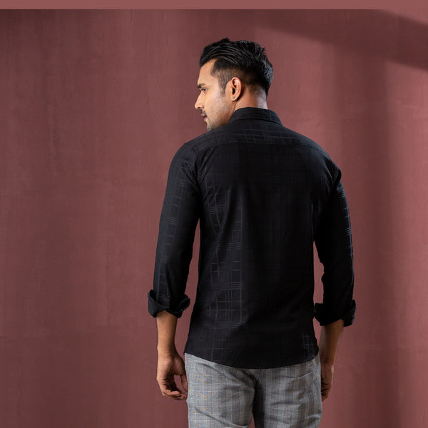 Men’s Black Check Shirt