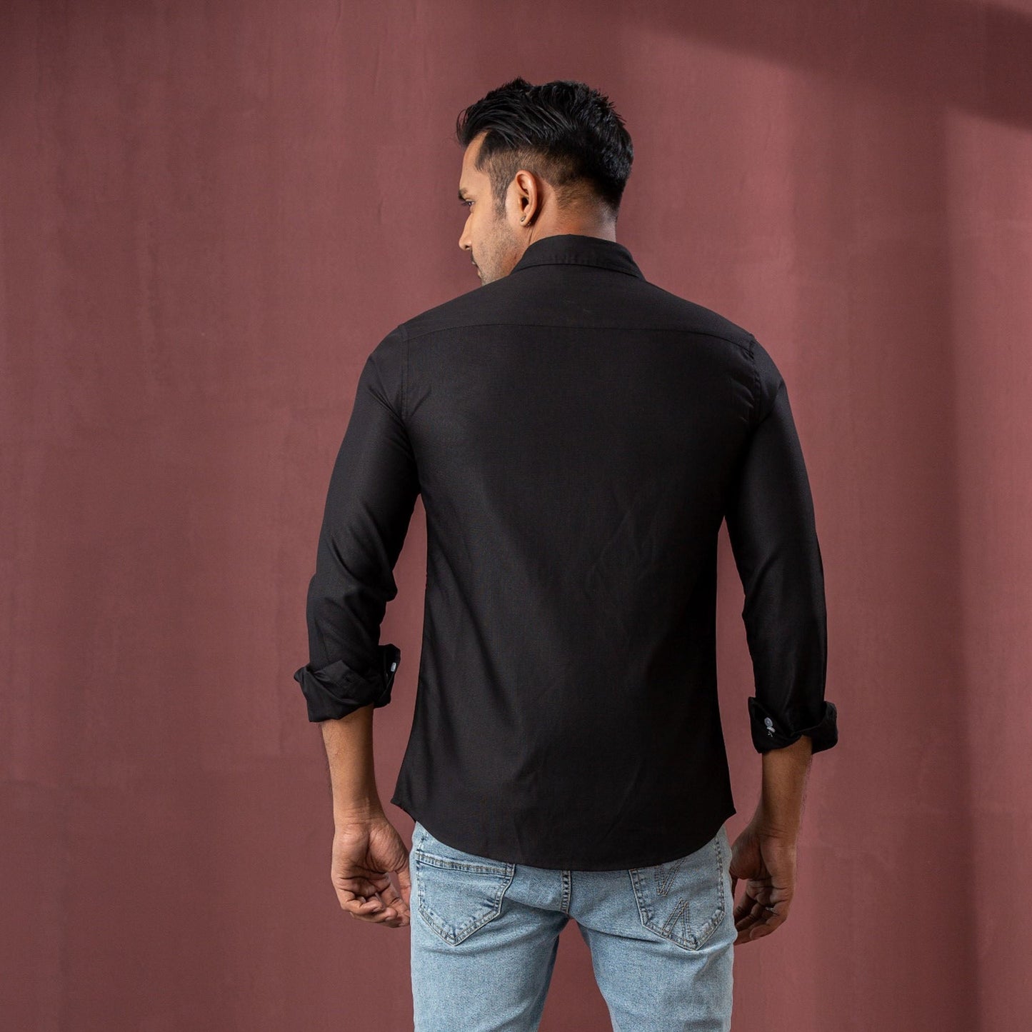 Mens Black Print Shirt