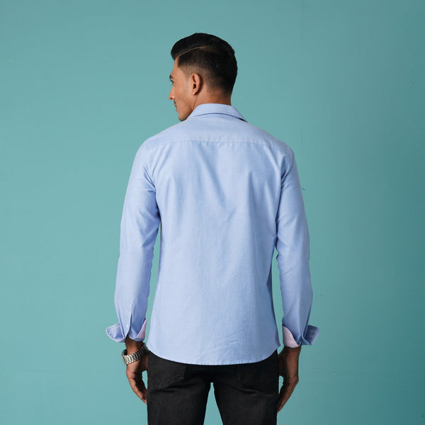 MENS L/S SHIRT-BLUE/PINK