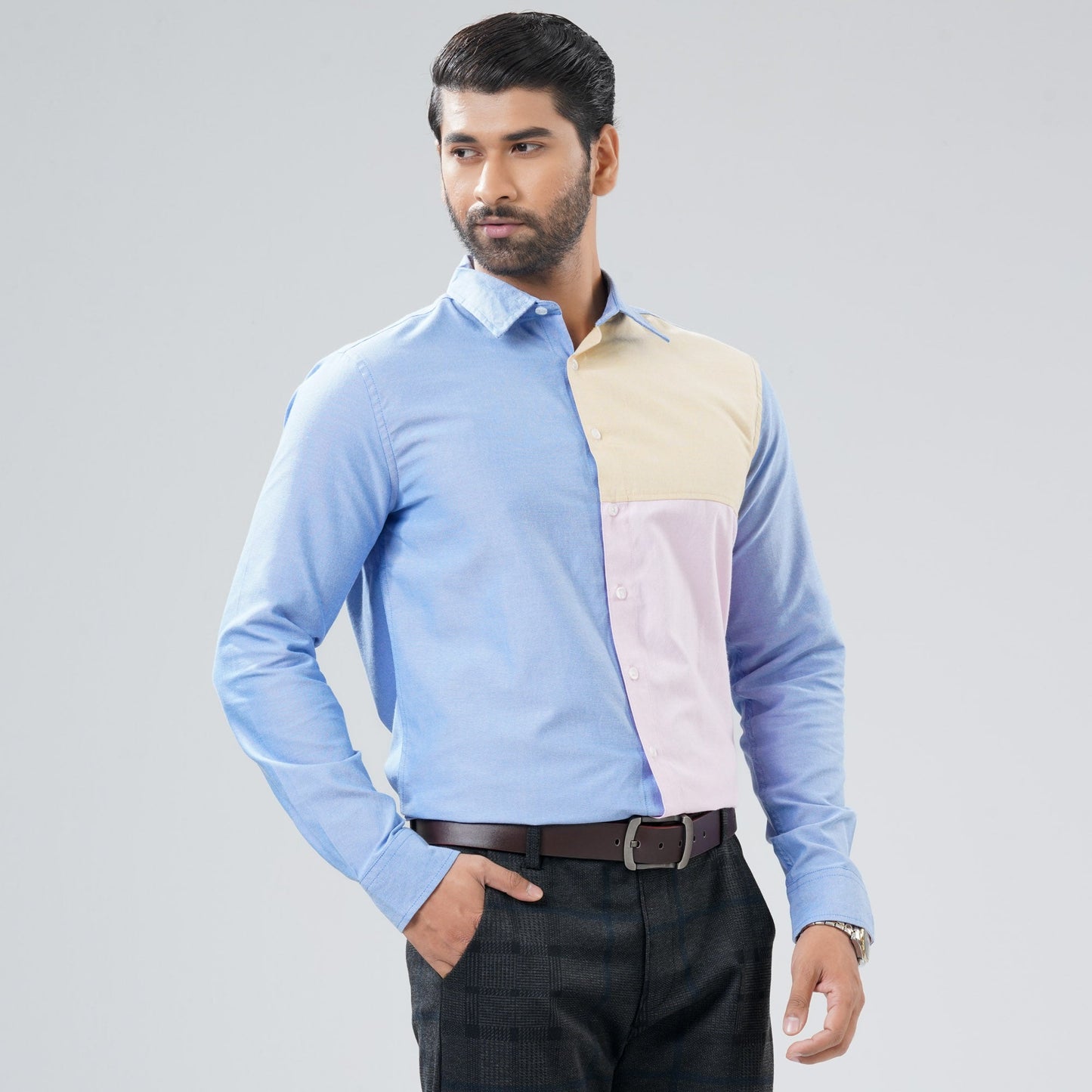 Mens Blue & Pink Shirt
