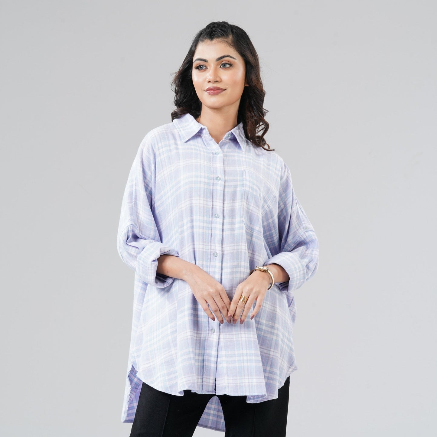 Women Ash Check Shirt