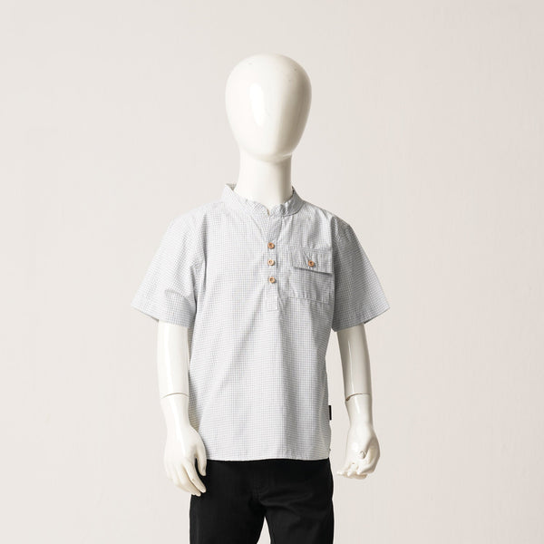 BABY BOYS S/S SHIRT-WHITE/BLACK