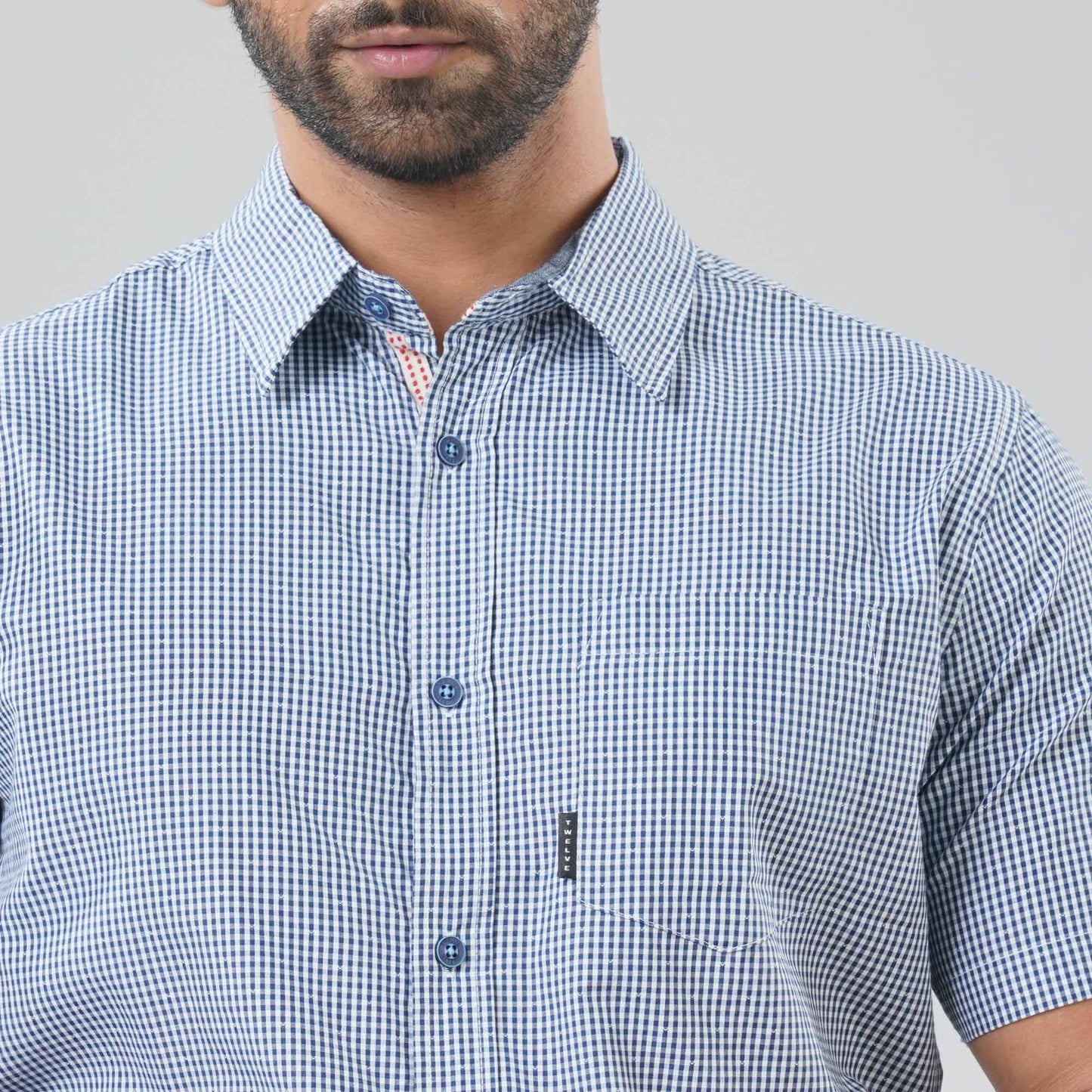 Mens Navy & White Shirt
