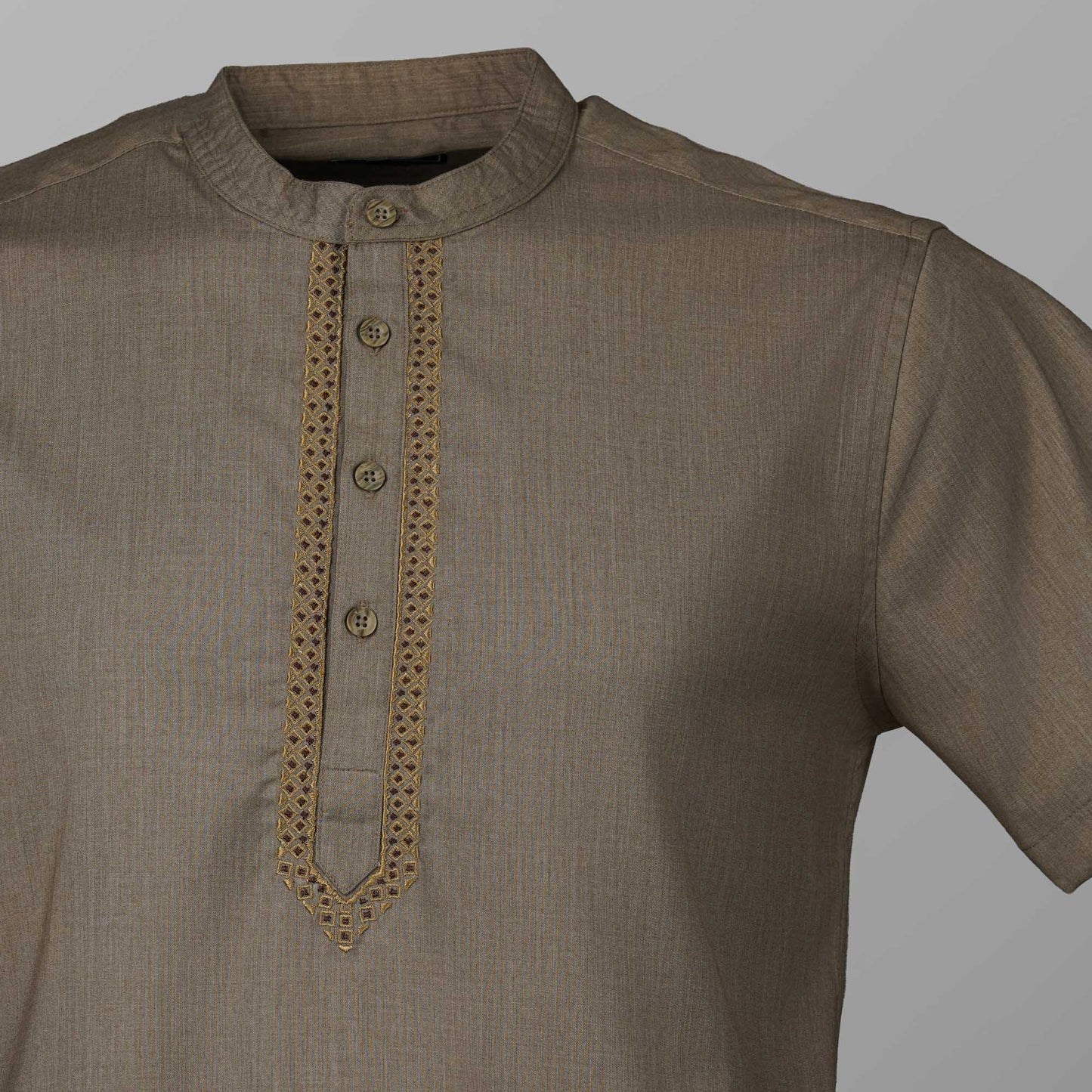 Mens Band Collar Shirt