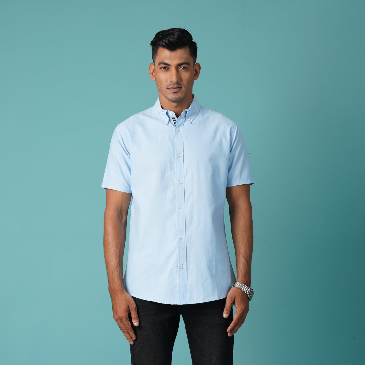 Mens Blue Short Sleeve Shirt