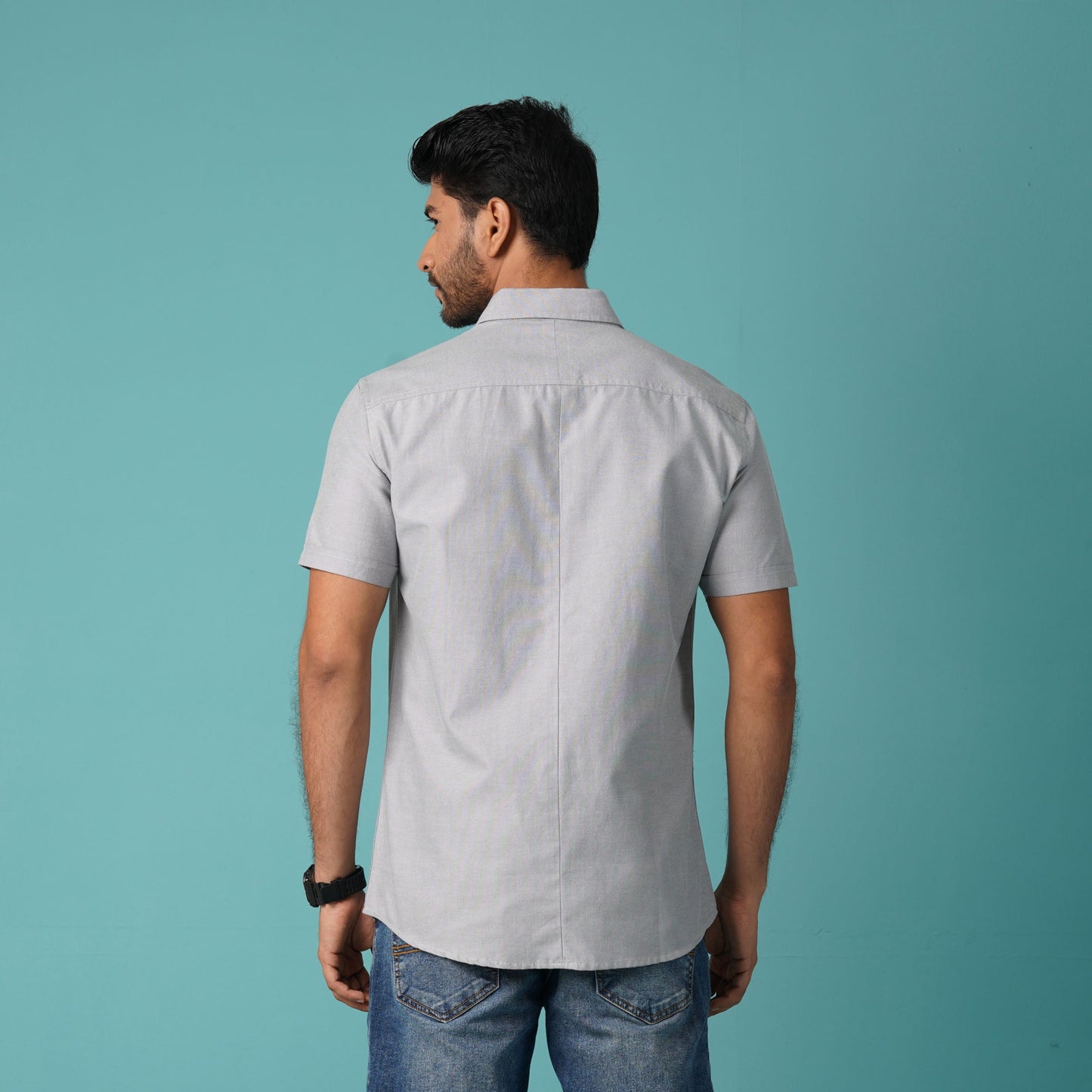Mens Grey Short Sleeve Shirt