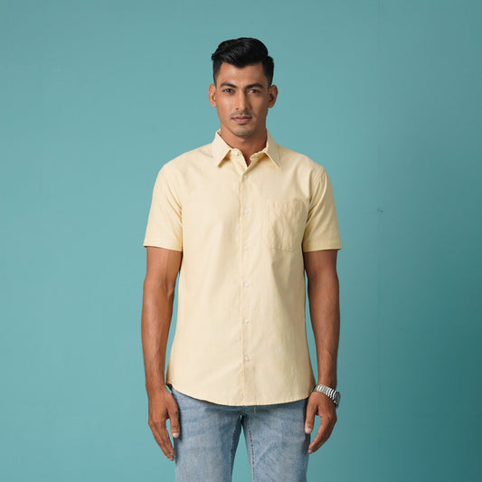 Men's Yellow Short Sleeve Shirt