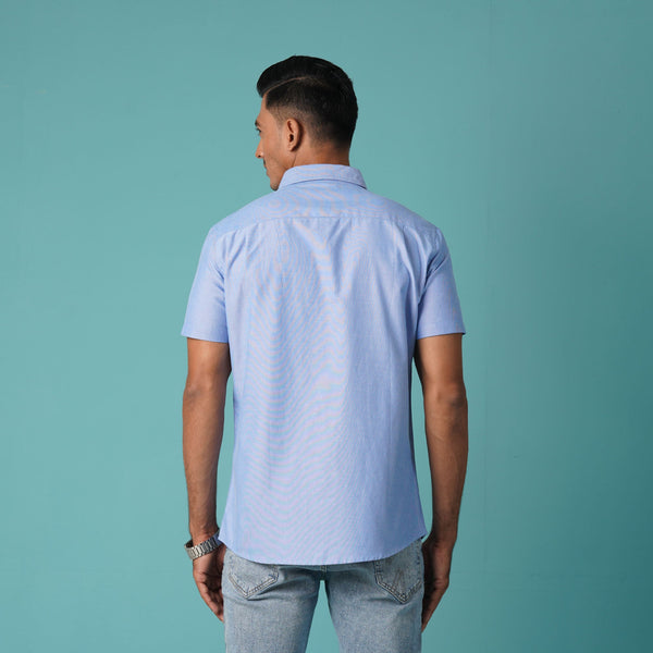 Men's Blue Short Sleeve Shirt