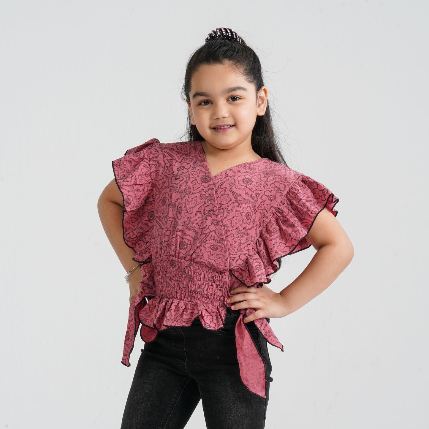 Girl’s Pink Cotton Blended Top