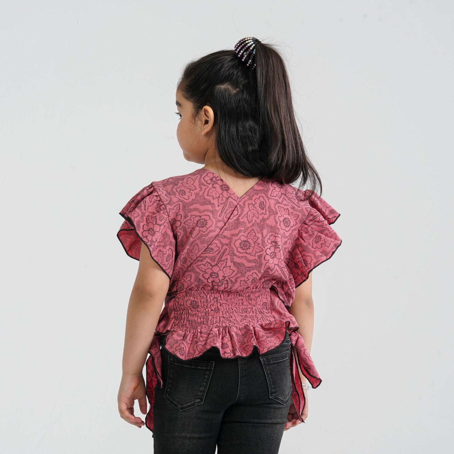 Girl’s Pink Cotton Blended Top