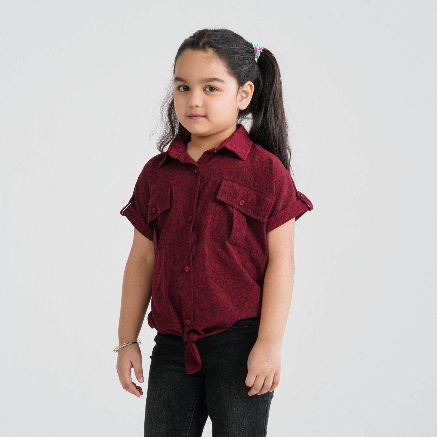 Girl’s Maroon Blended Top