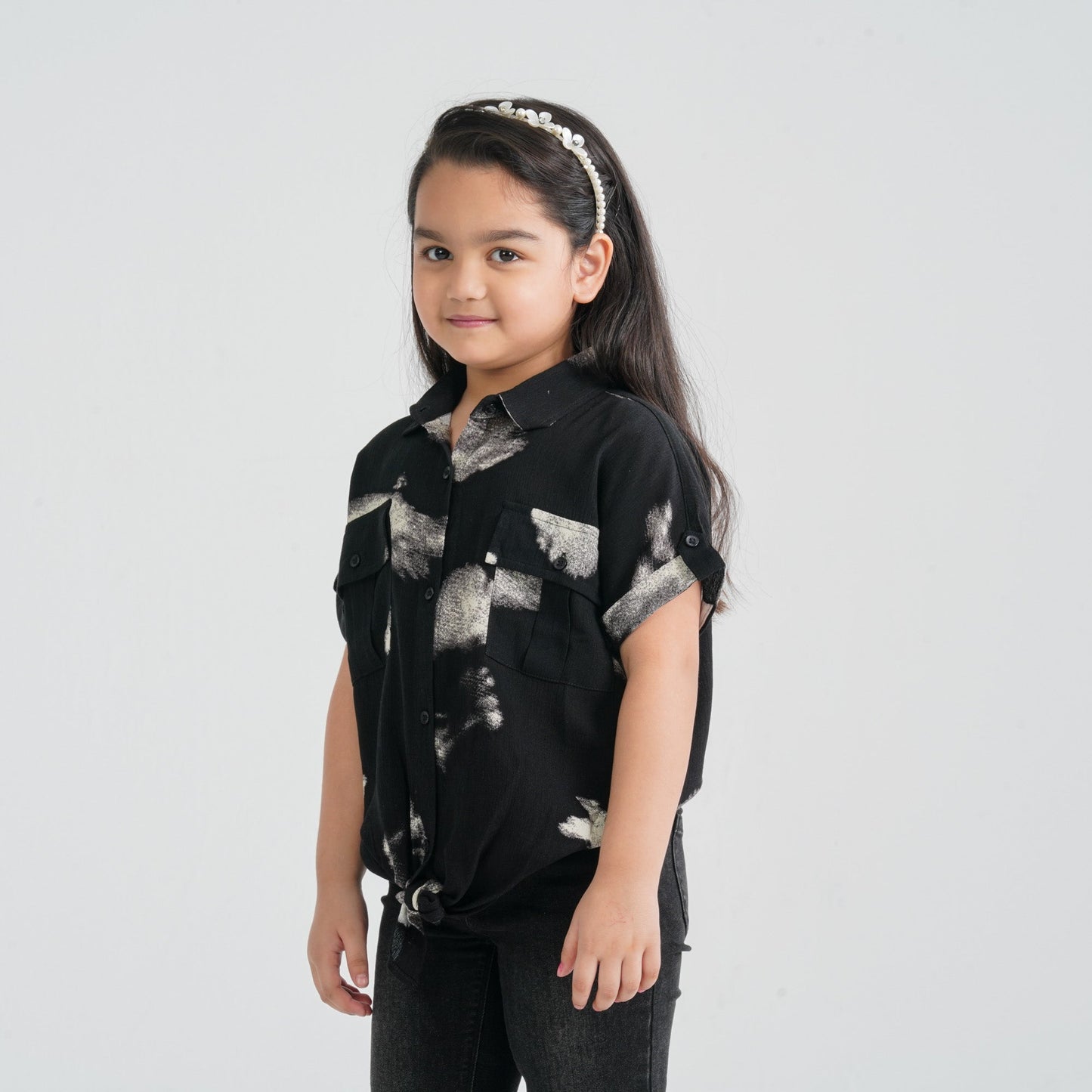 Girl’s Black Blended Top