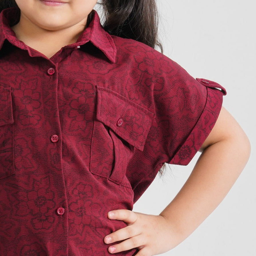 Girl’s Maroon Blended Top