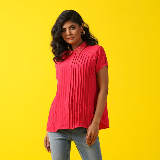 Womens Tops-Red