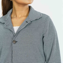 Load image into Gallery viewer, Women’s Black &amp; White Check Trench Coat
