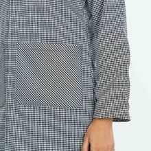 Load image into Gallery viewer, Women’s Black &amp; White Check Trench Coat
