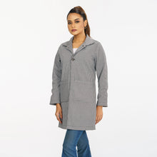 Load image into Gallery viewer, Women’s Black &amp; White Check Trench Coat
