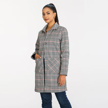 Load image into Gallery viewer, Women’s Cream &amp; Black Check Trench Coat
