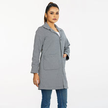 Load image into Gallery viewer, Women’s Black &amp; White Check Trench Coat
