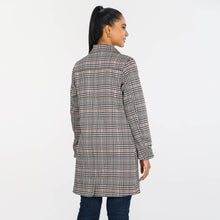 Load image into Gallery viewer, Women’s Cream &amp; Black Check Trench Coat
