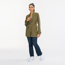 Load image into Gallery viewer, Women&#39;s Olive Trench Coat
