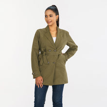 Load image into Gallery viewer, Women&#39;s Olive Trench Coat
