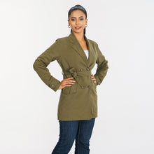 Load image into Gallery viewer, Women&#39;s Olive Trench Coat
