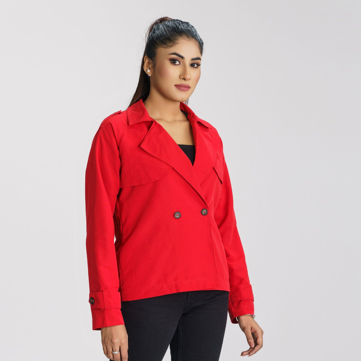 Women Red Trench Coat