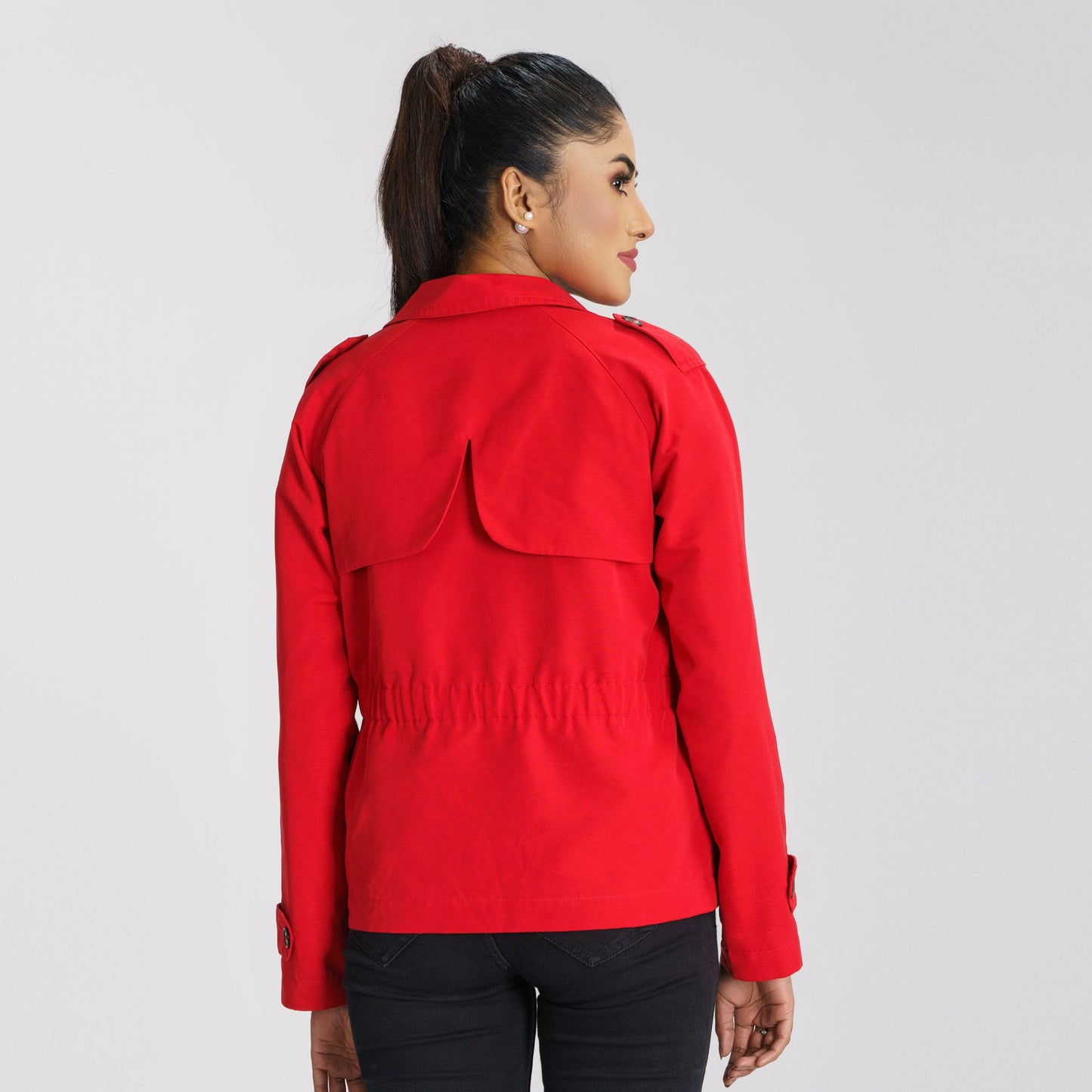 Women Red Trench Coat