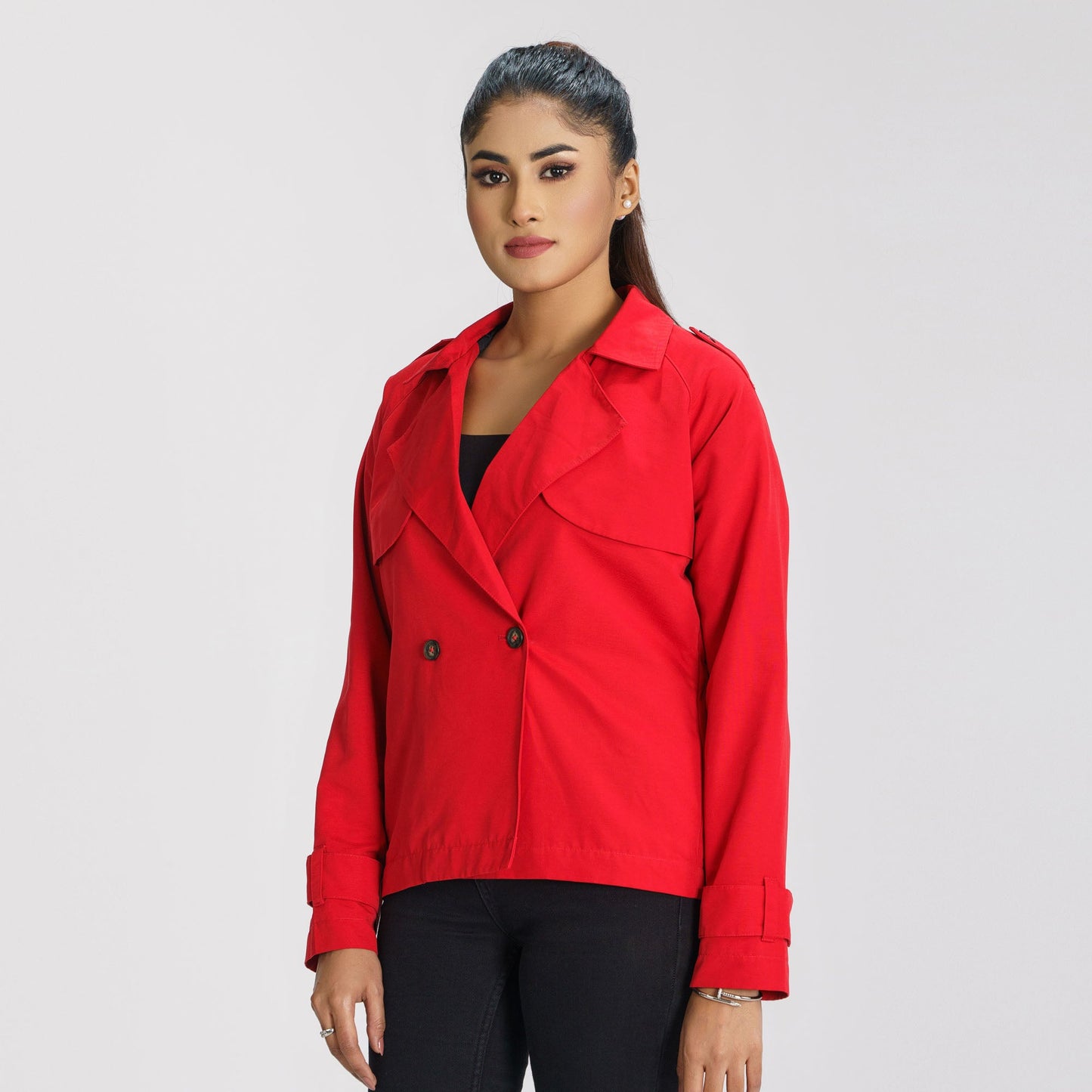 Women Red Trench Coat