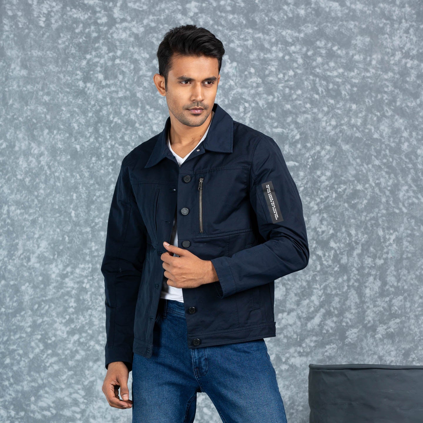 MENS TWILL JACKET- NAVY