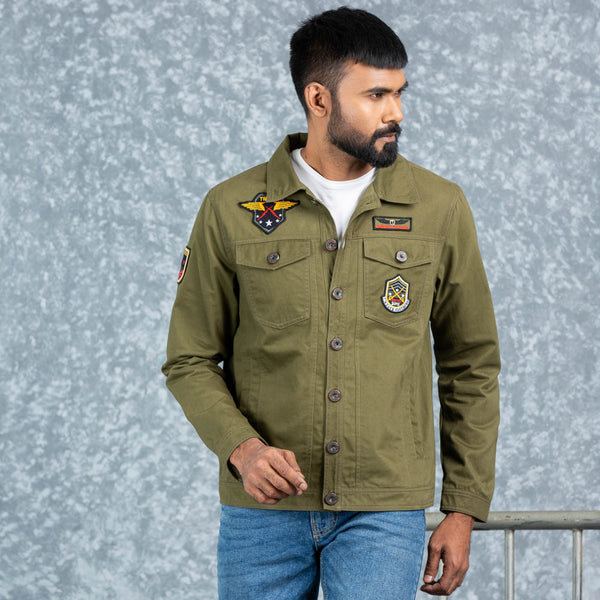 MENS TWILL JACKET- OLIVE