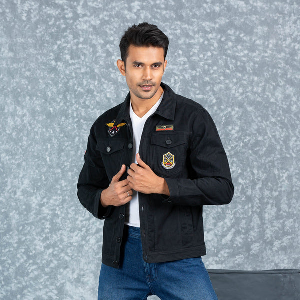 MENS TWILL JACKET- BLACK