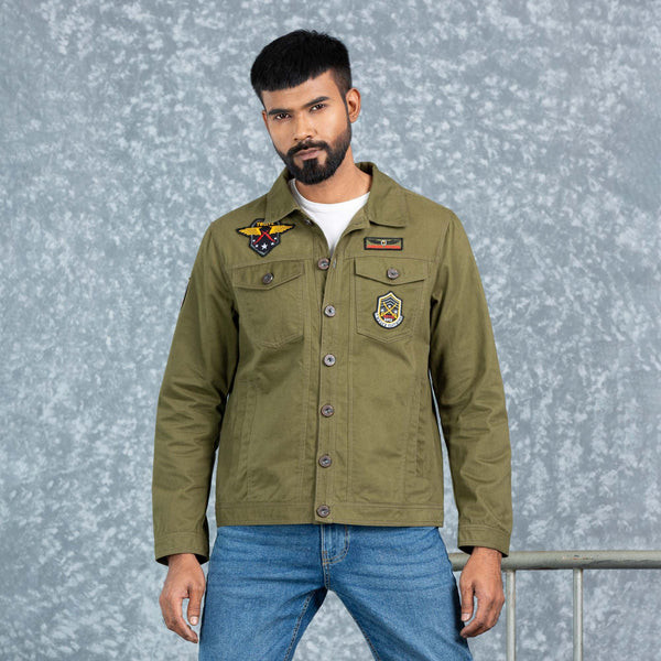 MENS TWILL JACKET- OLIVE