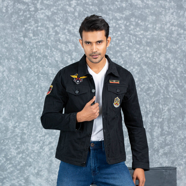 MENS TWILL JACKET- BLACK