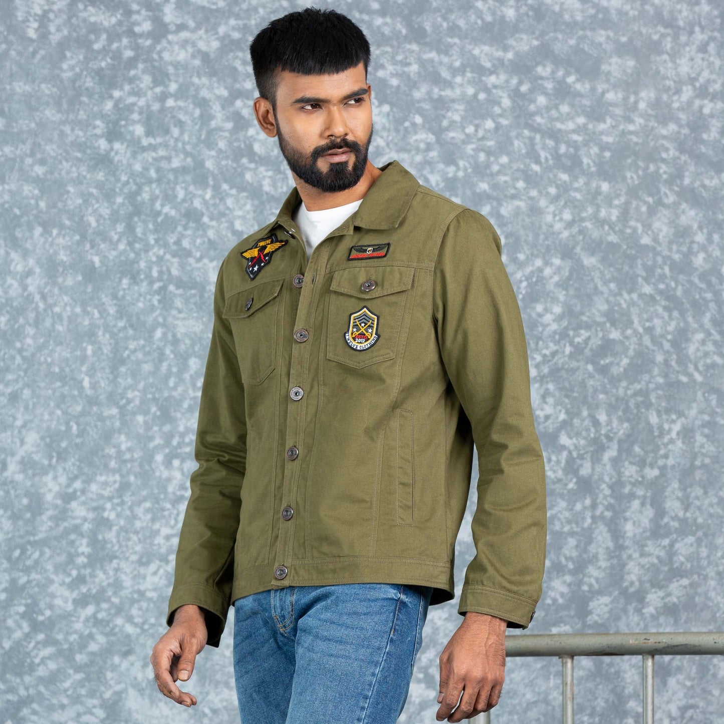 Mens Twill Jacket- Olive