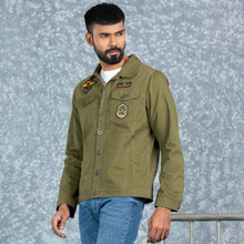 Load image into Gallery viewer, MENS TWILL JACKET- OLIVE
