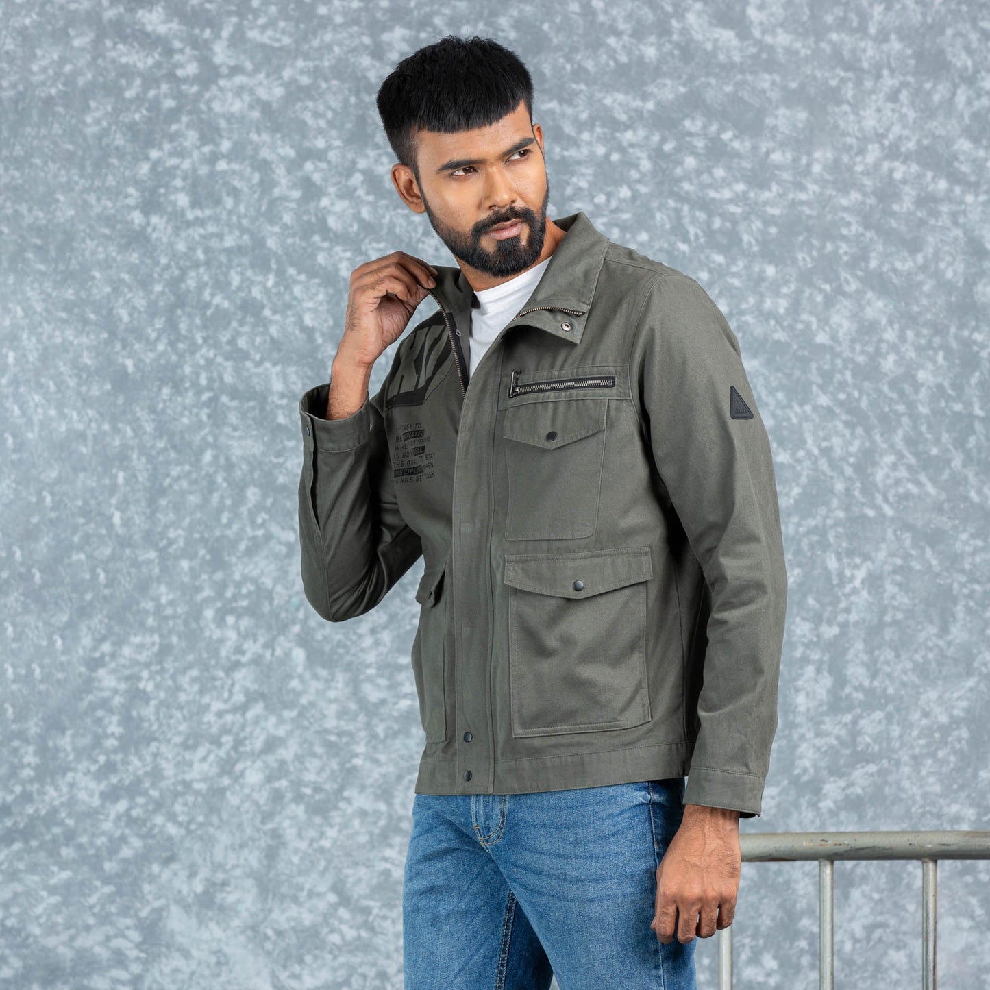 Mens Twill Jacket- Gray