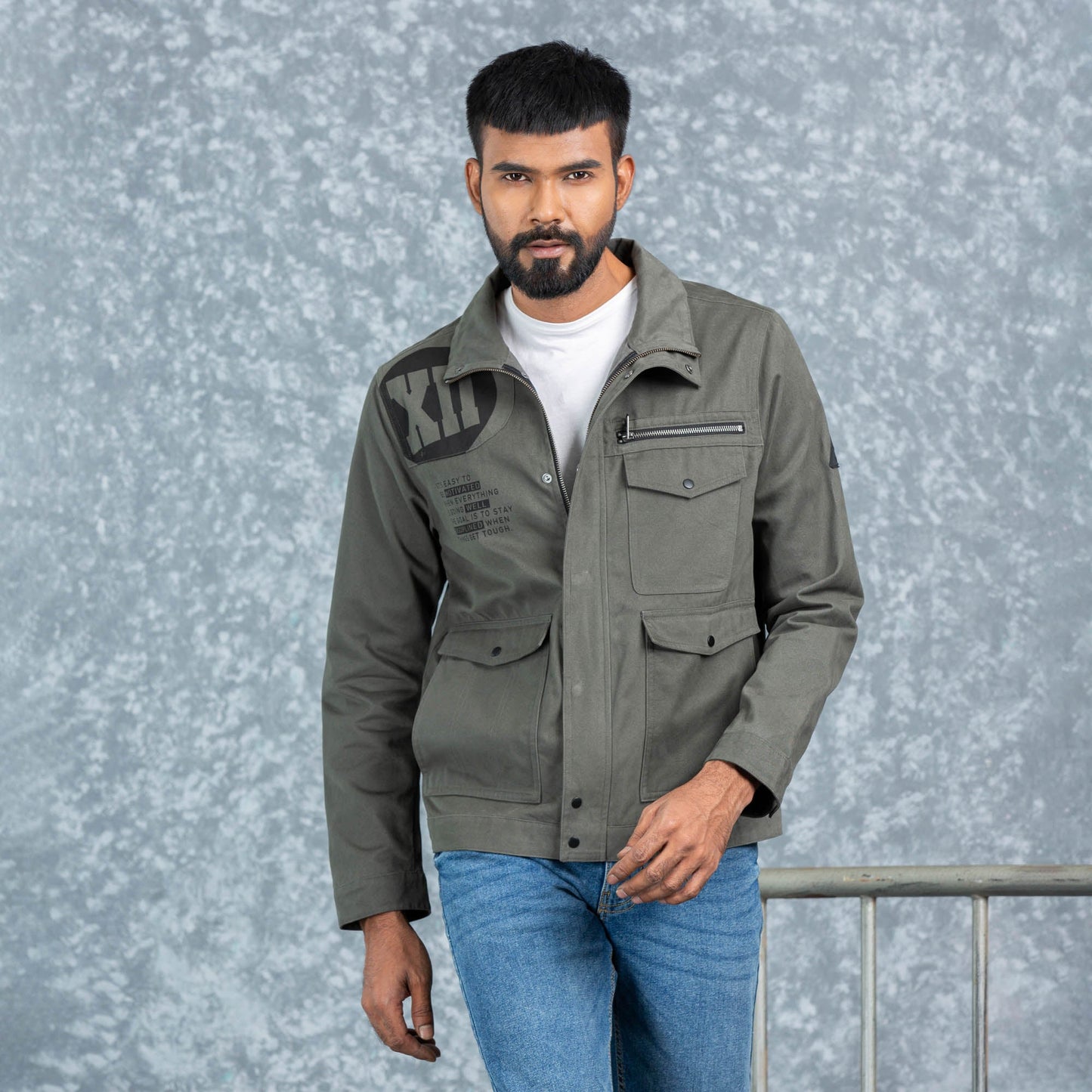 Mens Twill Jacket- Gray