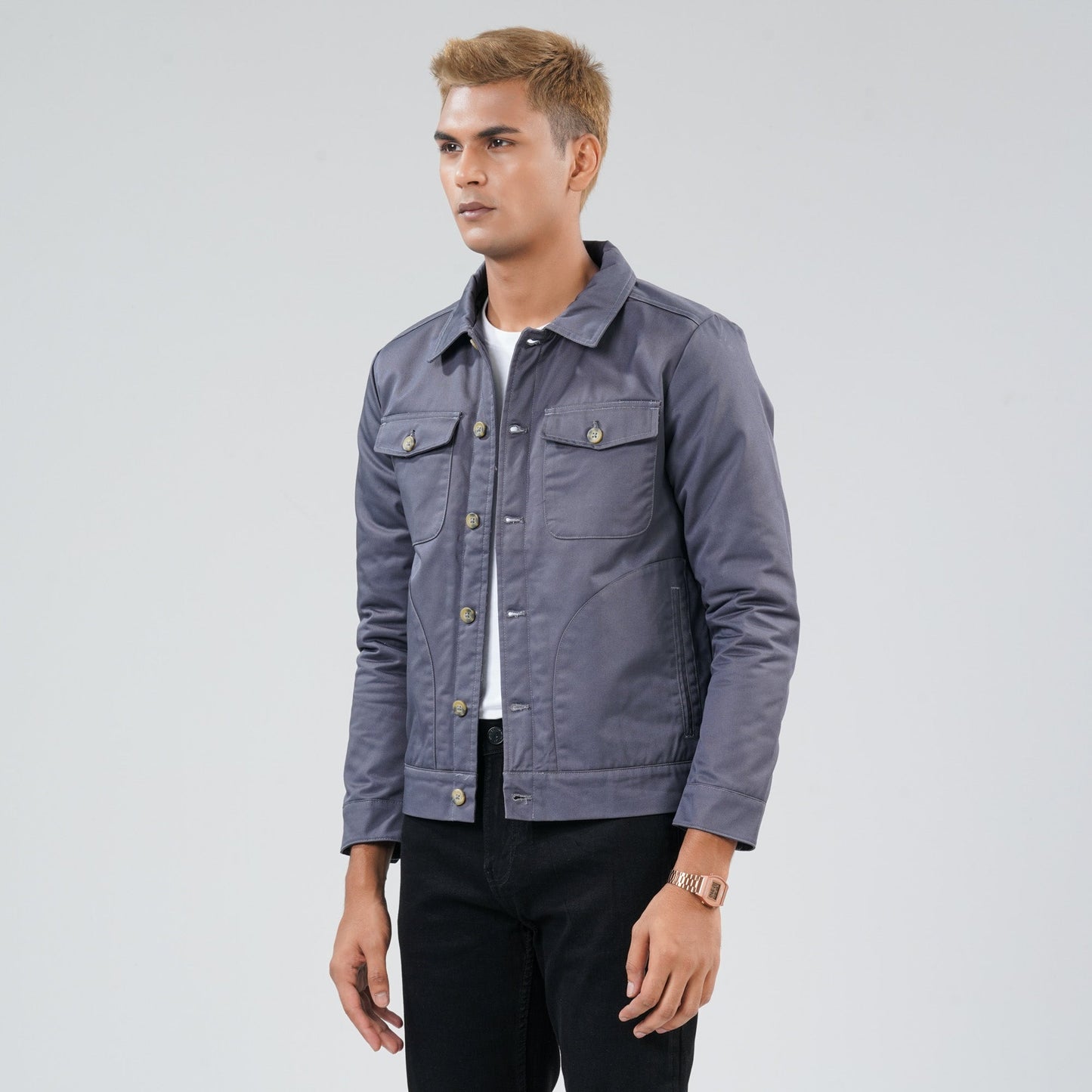 Mens Grey Twill Jacket