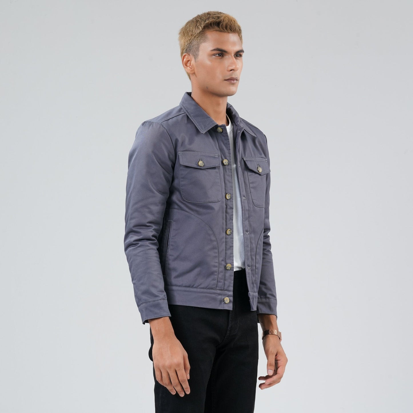 Mens Grey Twill Jacket