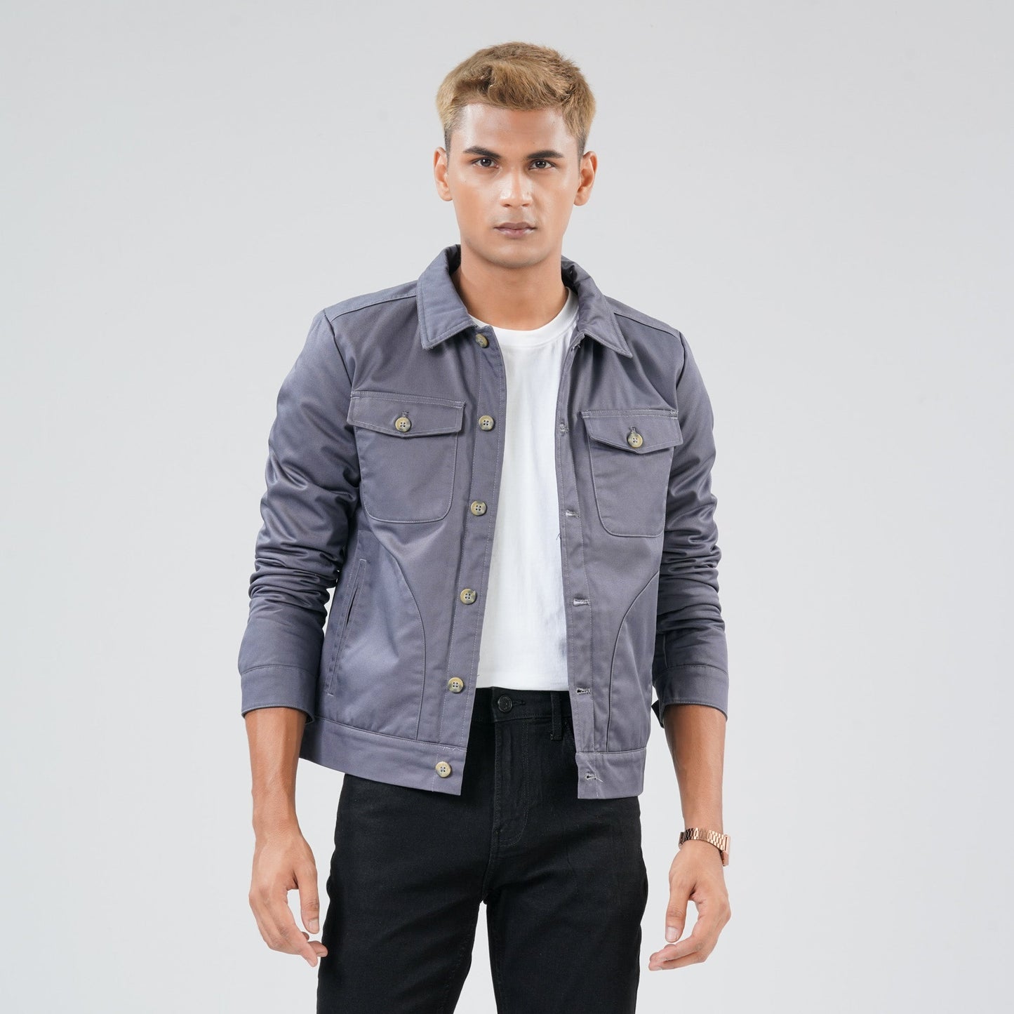Mens Grey Twill Jacket