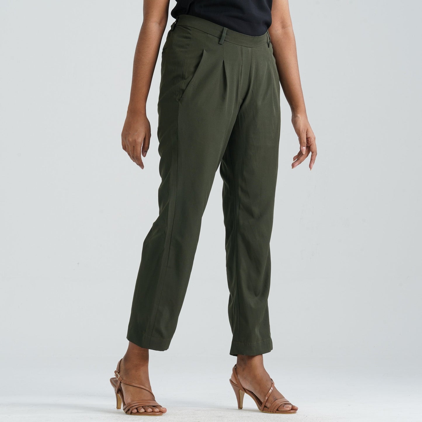 Women’s Olive Twill Formal Pant