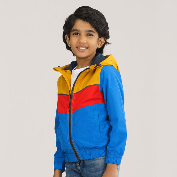 Boys Navy & Yellow Windbreaker