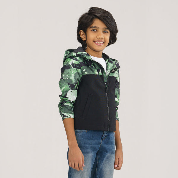 Boy's Black Windbreaker