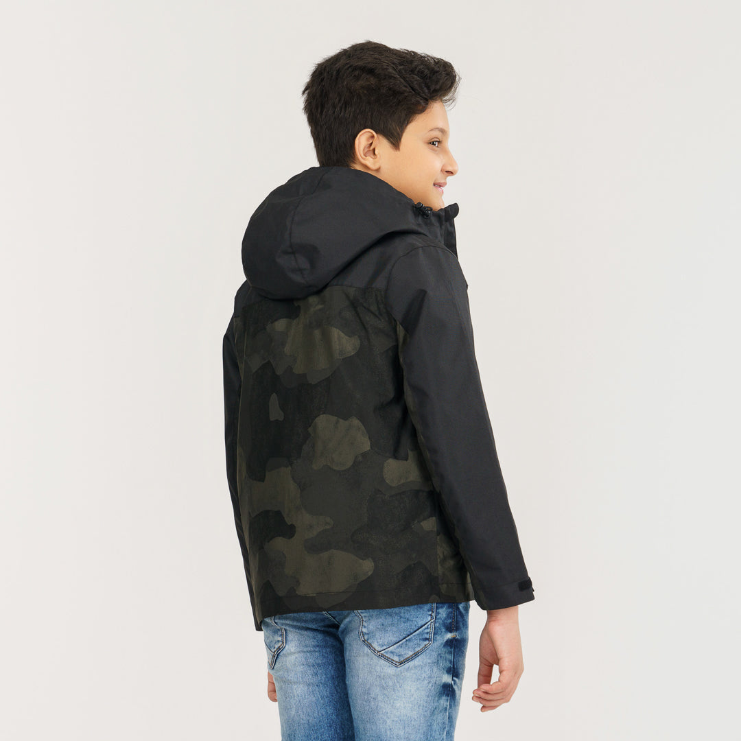 Boys Black Windbreaker