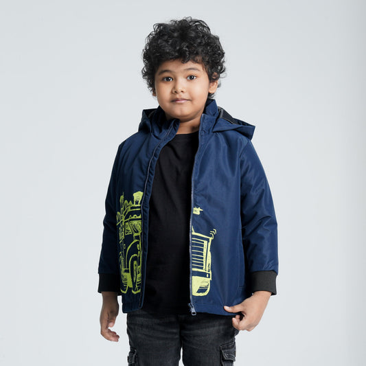 Boys Navy Windbreaker Jacket
